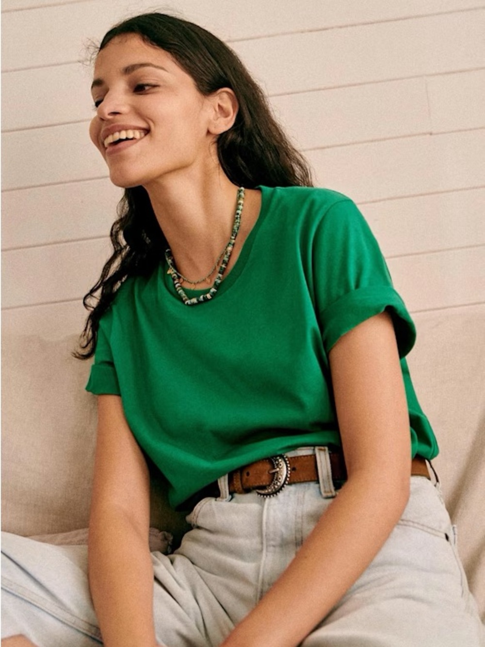 Sezane Conrad T-Shirt in Bright Green